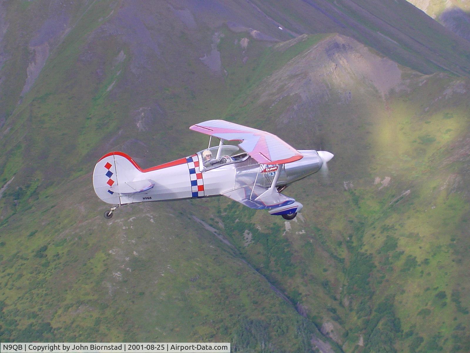 N9QB, 1975 Steen Skybolt C/N BE1, Skybolt flying up the Knik Valley, Palmer Alaska