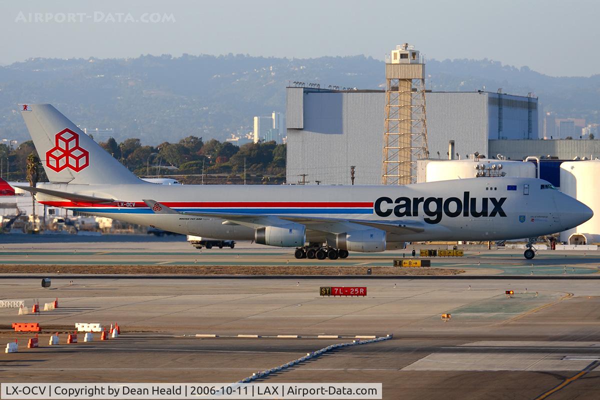 LX-OCV, 1999 Boeing 747-4R7F/SCD C/N 29731, Cargolux LX-OCV (FLT CLX774) taxiing to the cargo terminal after arrival from Luxembourg (ELLX).
