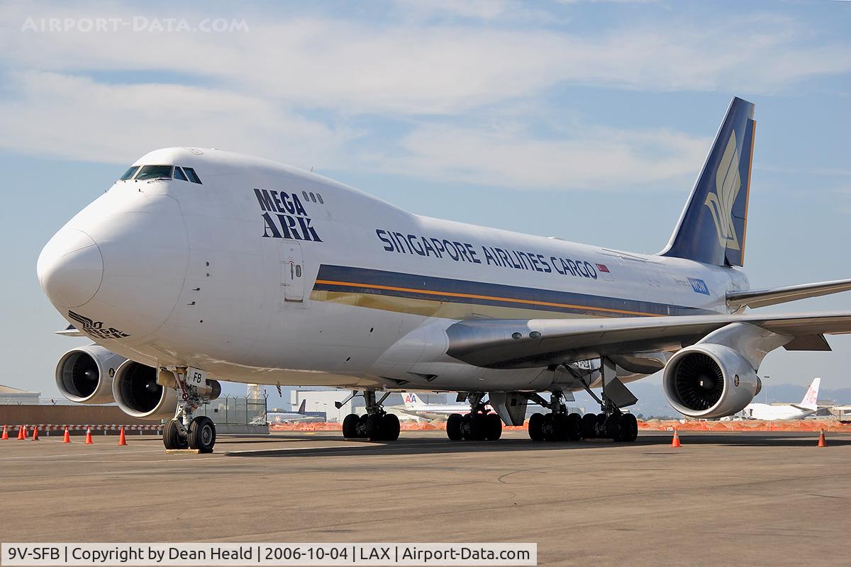 9V-SFB, 1994 Boeing 747-412F/SCD C/N 26561, Singapore Airlines Cargo 9V-SFB parked on the ramp at LAX.