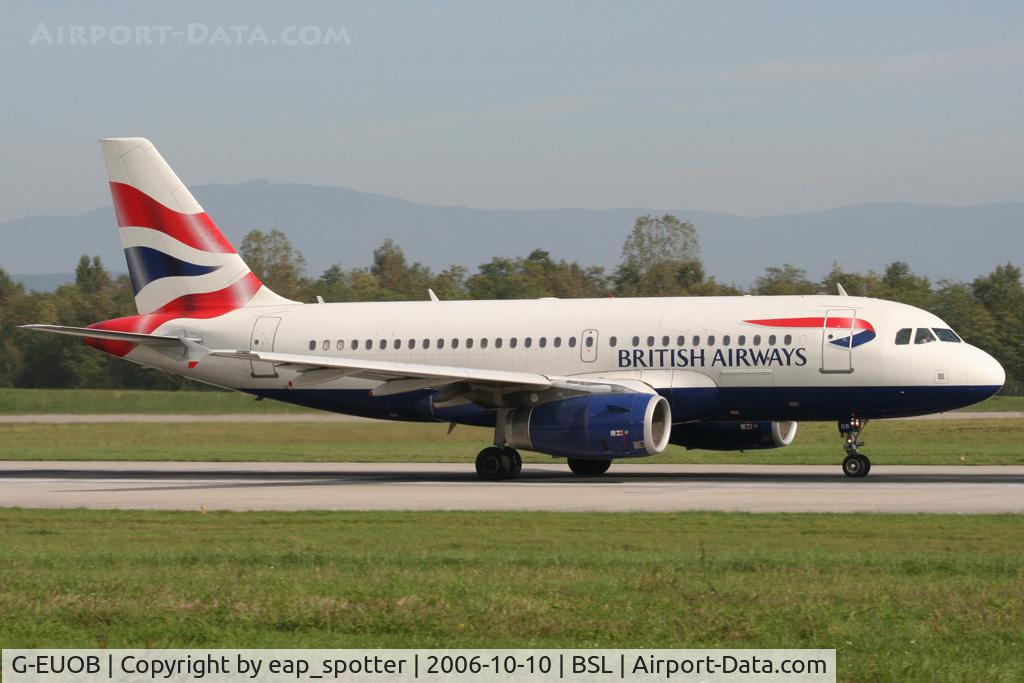 G-EUOB, 2001 Airbus A319-131 C/N 1529, Departing runway 16 to London Heathrow