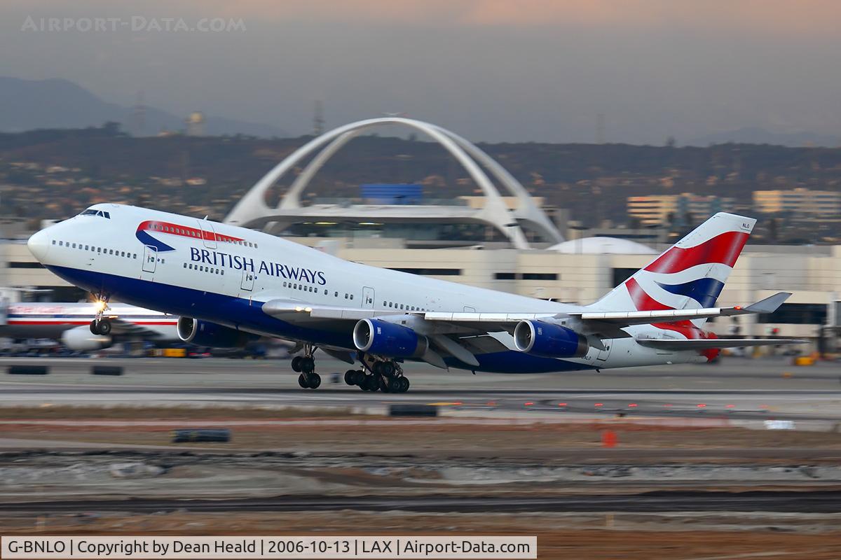 G-BNLO, 1990 Boeing 747-436 C/N 24057, British Airways G-BNLO (FLT 282) departing RWY 25R enroute to London Heathrow (EGLL) in the last minutes of light.