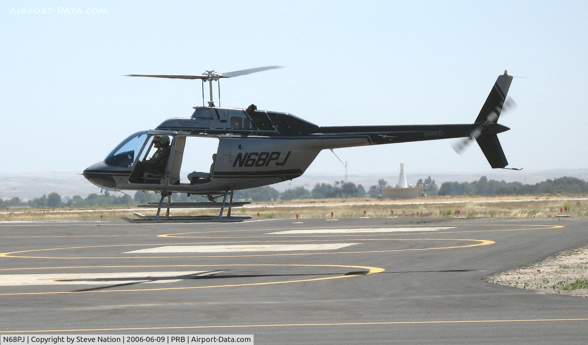 N68PJ, 1981 Bell 206B-3 JetRanger III C/N 3384, PJ Helicopters 1981 Bell 206B in hover @ Paso Robles Municipal, CA