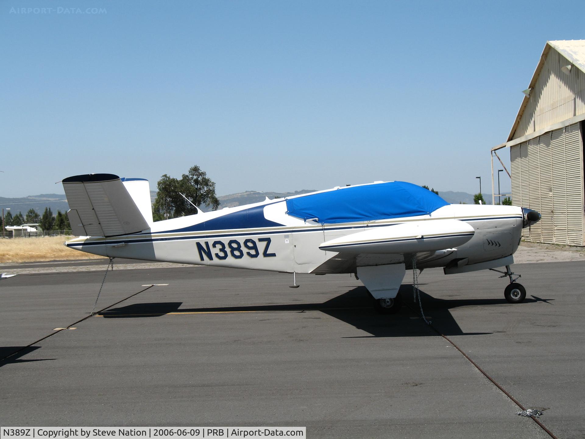 N389Z, 1960 Beech M35 Bonanza C/N D-6561, 1960 Beech M35 Bonanza  with canopy covered @ Paso Robles Municipal, CA