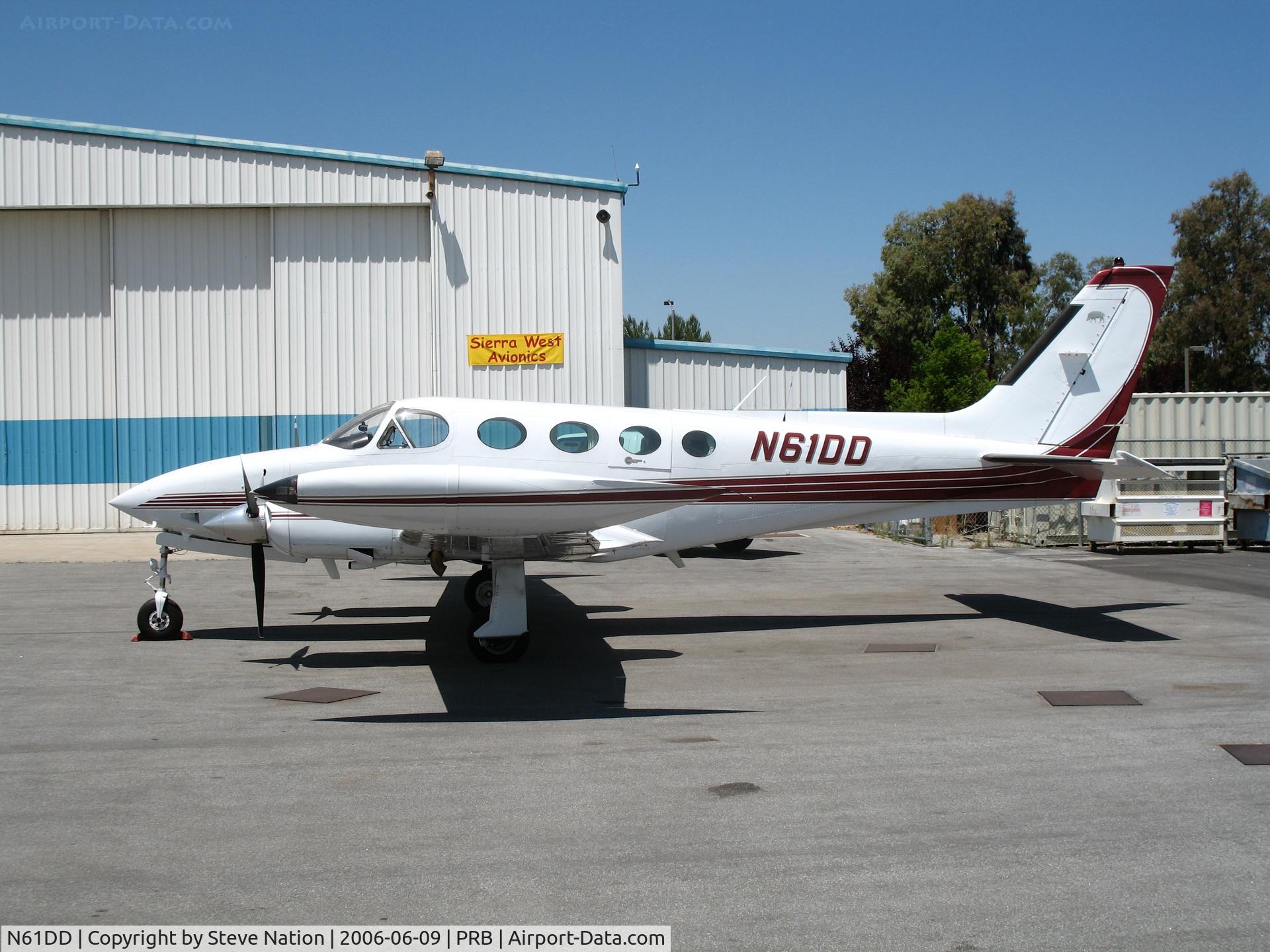 N61DD, Cessna 340A C/N 340A1037, Eberle Winery 1980 Cessna 340A with Eberle Wild Pig TL @ Paso Robles Municipal, CA