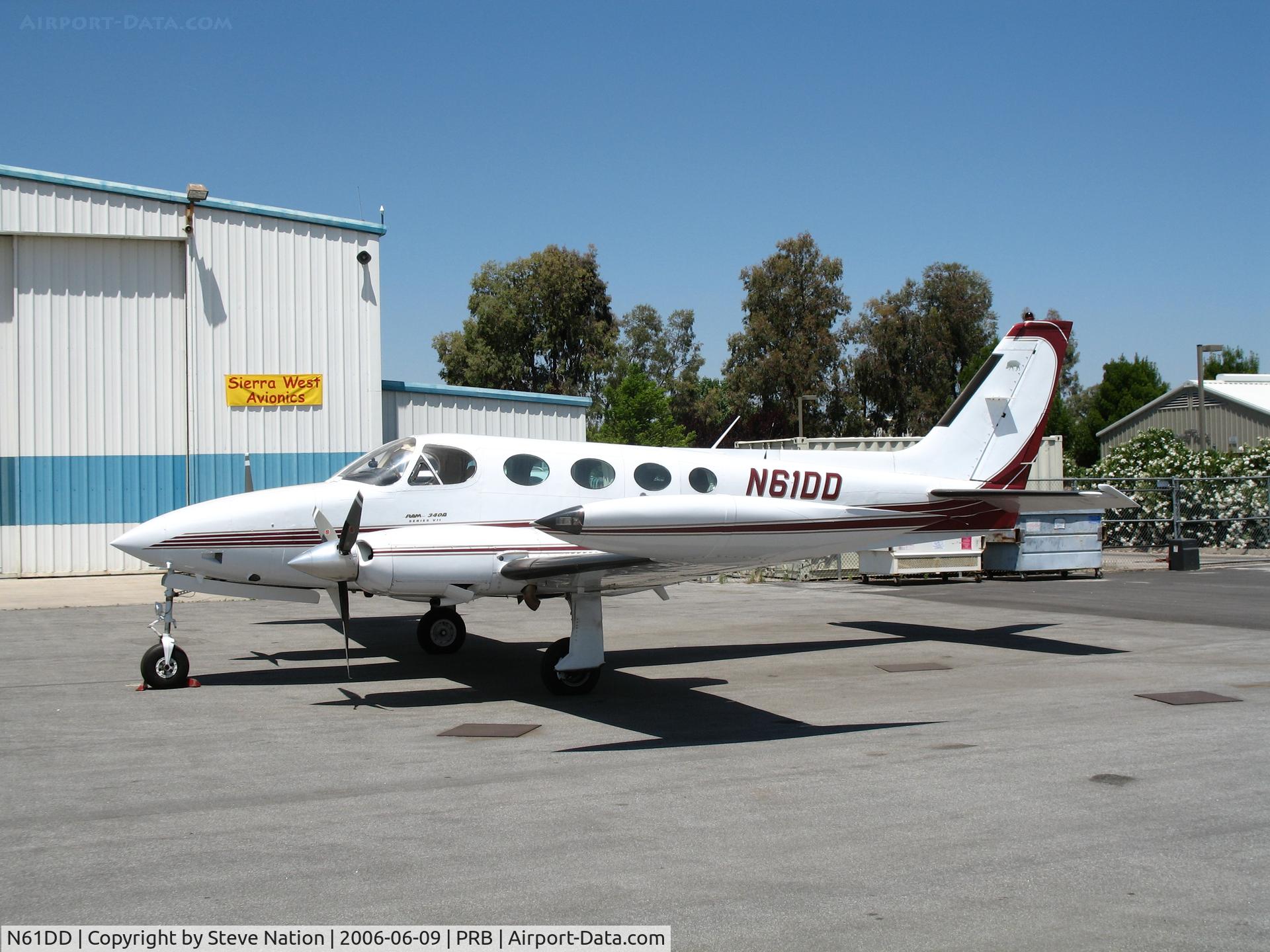 N61DD, Cessna 340A C/N 340A1037, Eberle Winery 1980 Cessna 340A with Eberle Wild Pig TL @ Paso Robles Municipal, CA