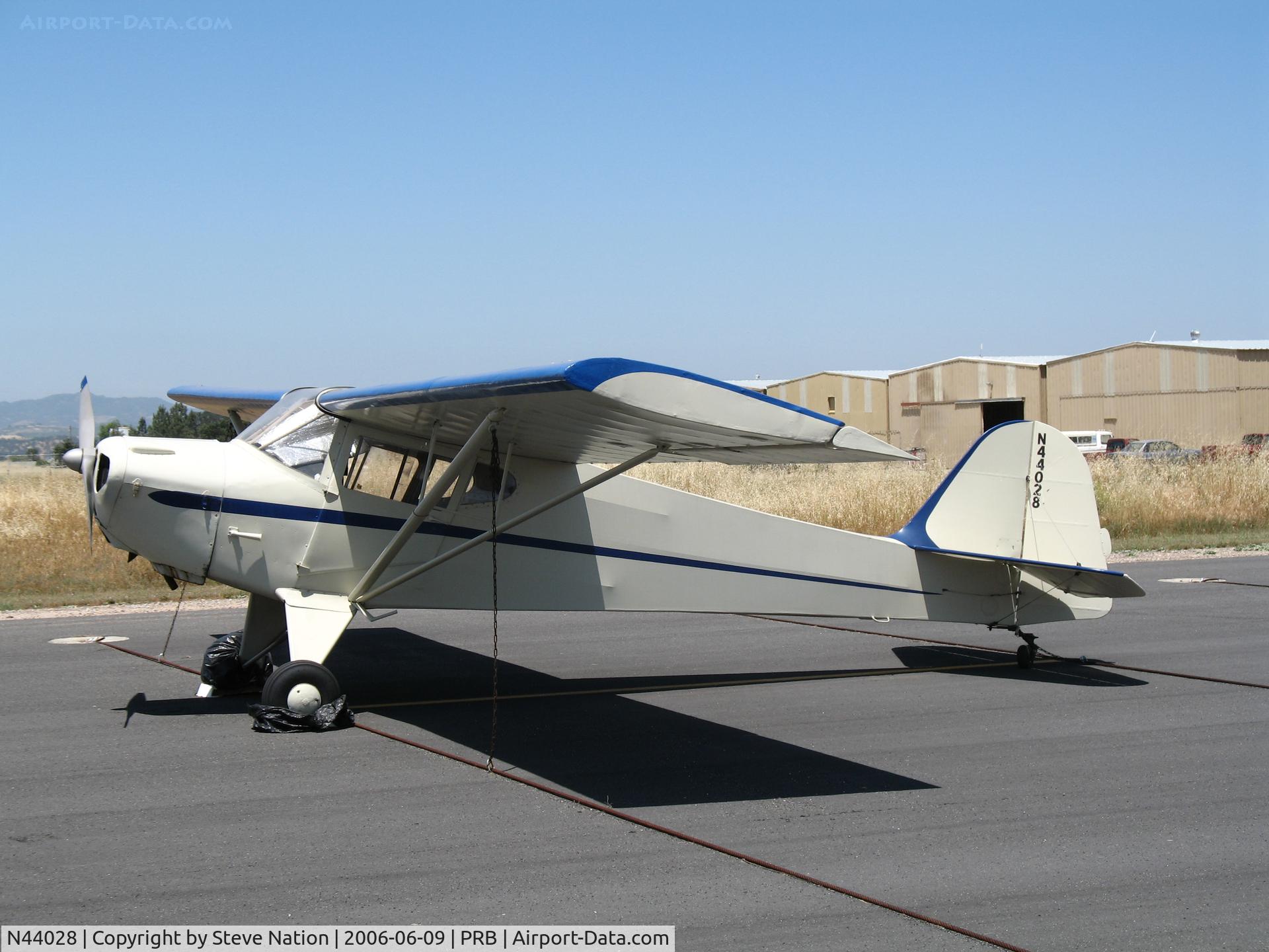N44028, 1946 Taylorcraft BC12-D C/N 9828, 1946 Taylorcraft BC-12D @ Paso Robles Municipal, CA