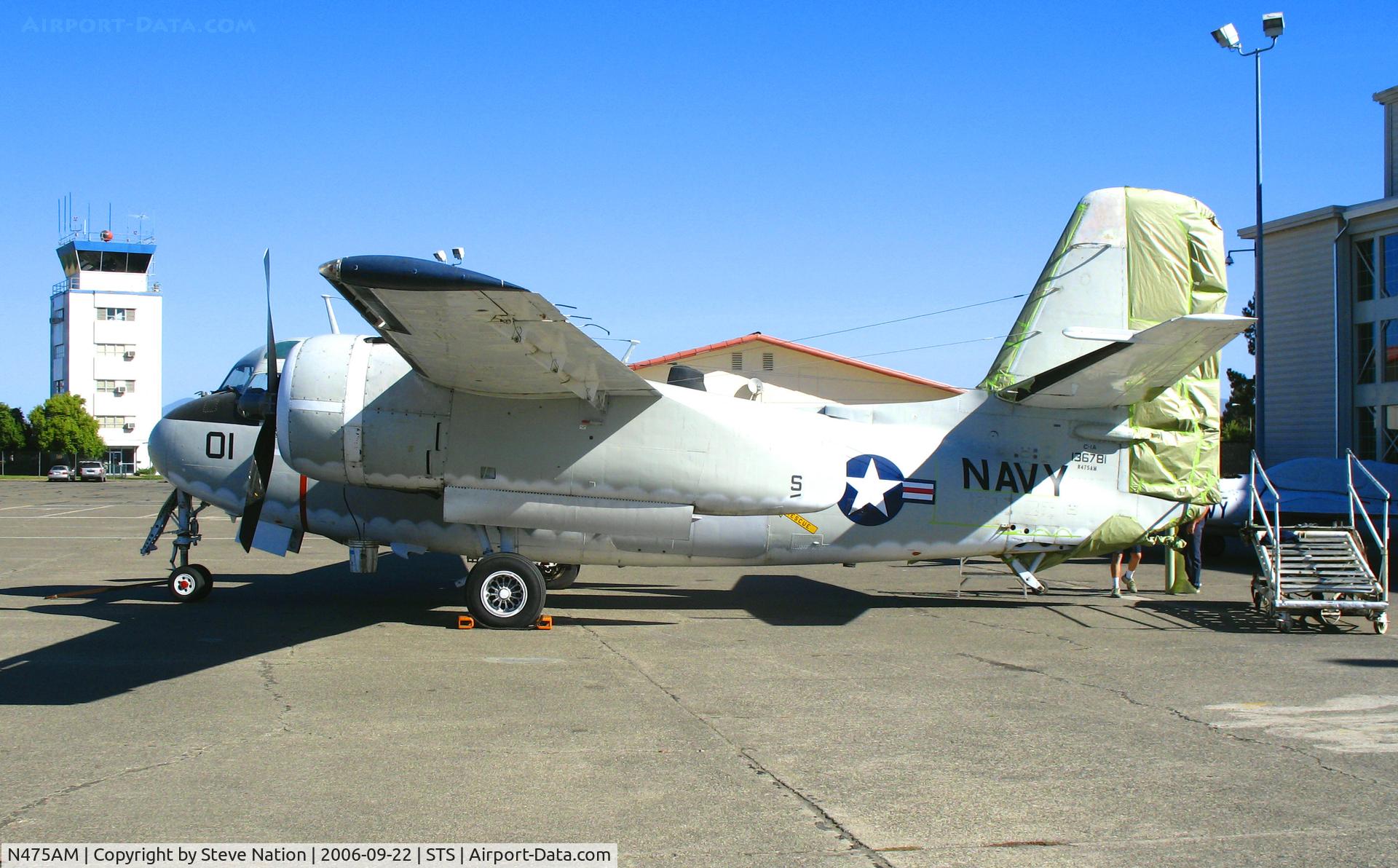 N475AM, Grumman C-1A Trader C/N 34, Grumman C-1A ex U.S. Navy 136781/01 being repainted @ Sonoma County Airport (Santa Rosa), CA