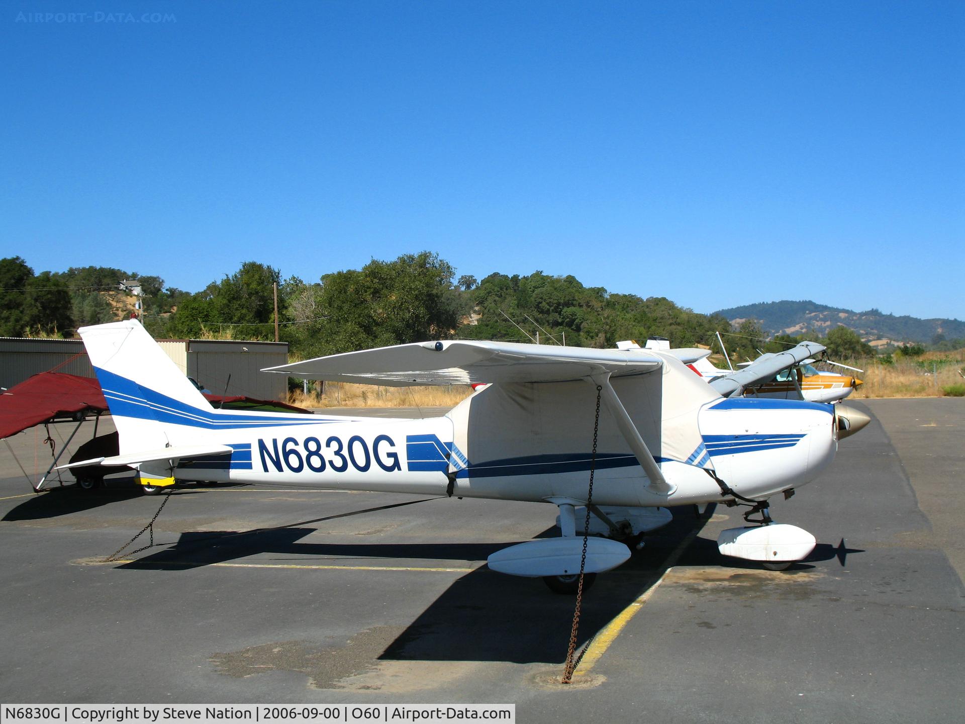 N6830G, 1970 Cessna 150L C/N 15072330, 1950 Cessna 150L with canopy cover @ Cloverdale Municipal Airport, CA