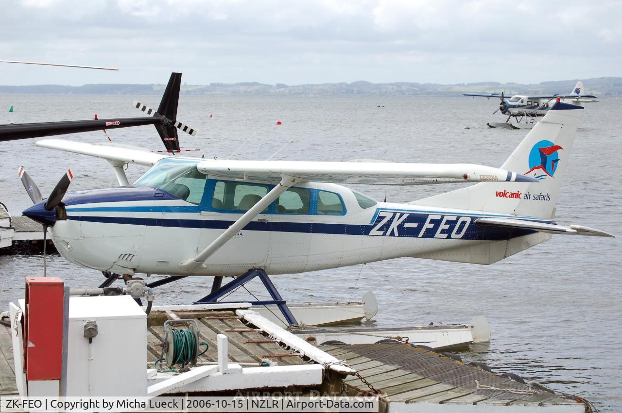 ZK-FEO, Cessna U206G Stationair C/N U20603797, Volcanic Air Safaris - moored on Lake Rotorua, New Zealand