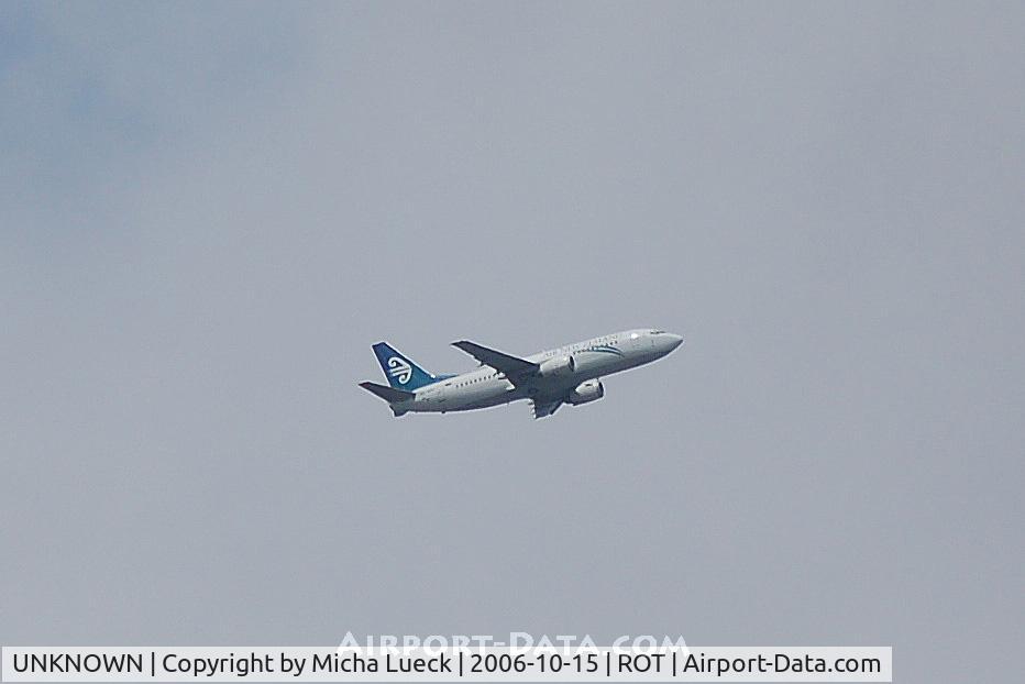 UNKNOWN, Boeing 737 C/N Unknown, B737-300 of Air New Zealand, climbing out of Rotorua