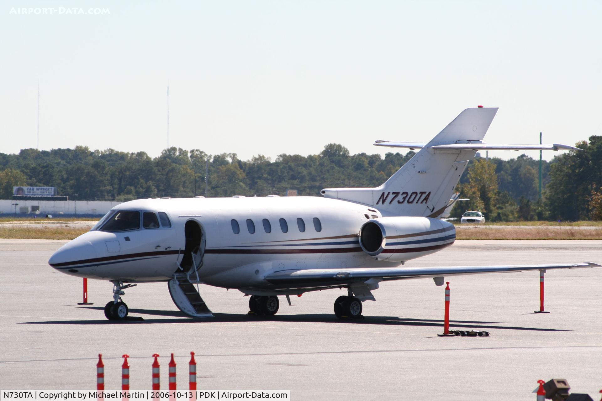 N730TA, 1998 Raytheon Hawker 800XP C/N 258383, Tied down @ Mercury Air Center