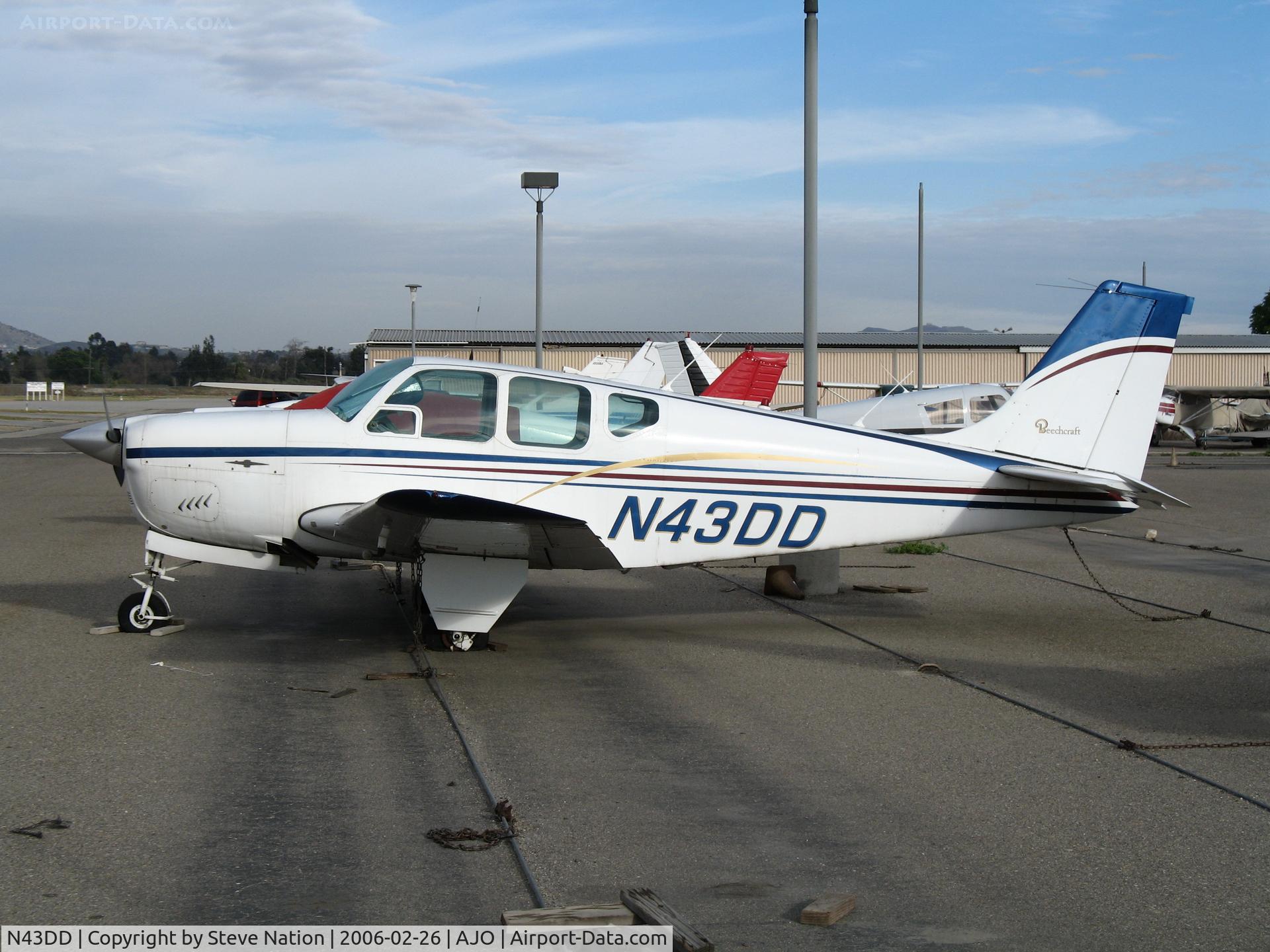 N43DD, 1960 Beech 35-33 Debonair C/N CD-244, 1960 Beech 35-33 @ Corona Municipal Airport, CA