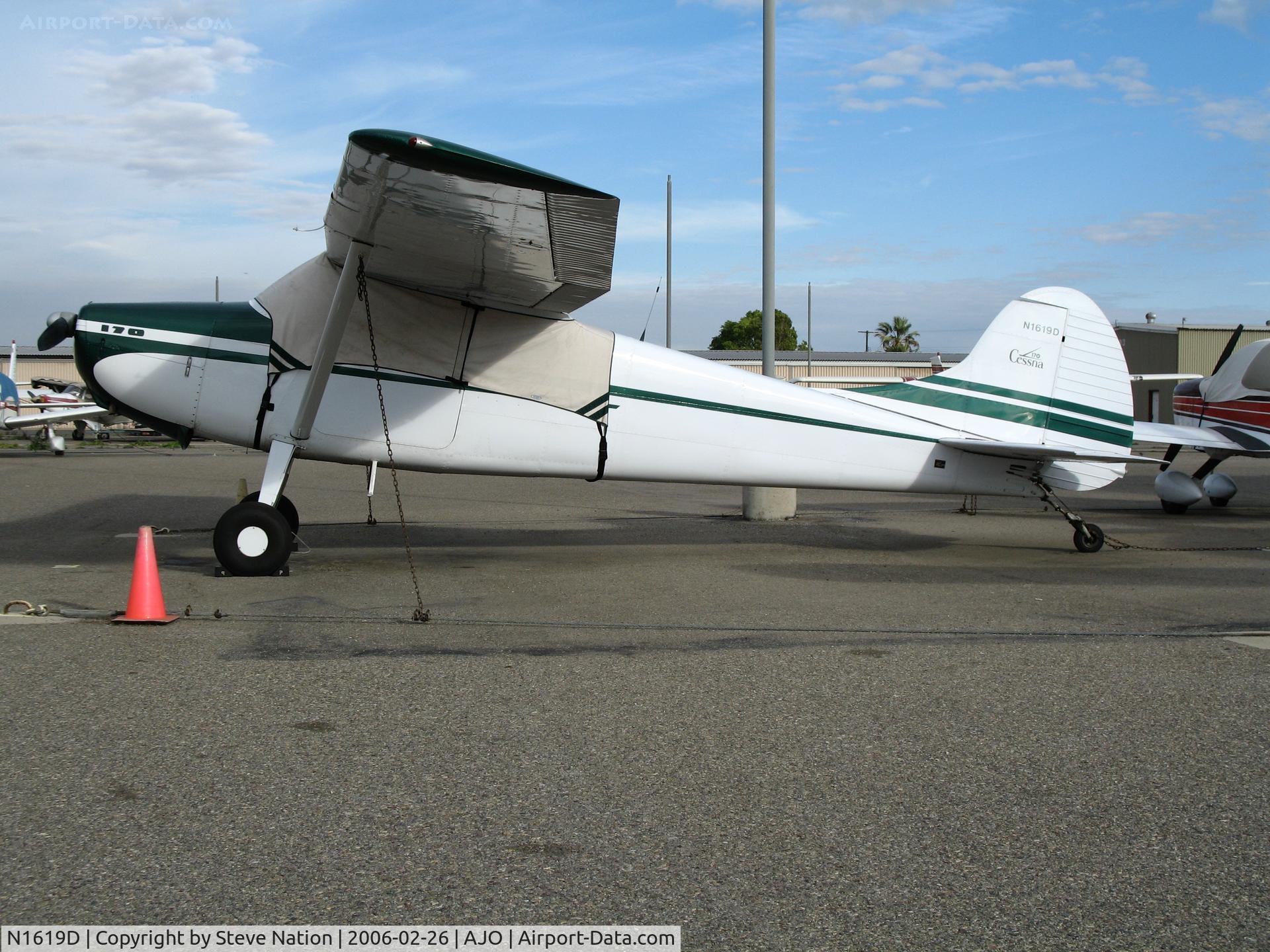 N1619D, 1951 Cessna 170A C/N 20261, 1951 Cessna 170A with cockpit cover @ Corona Municipal Airport, CA from Big Bear, CA