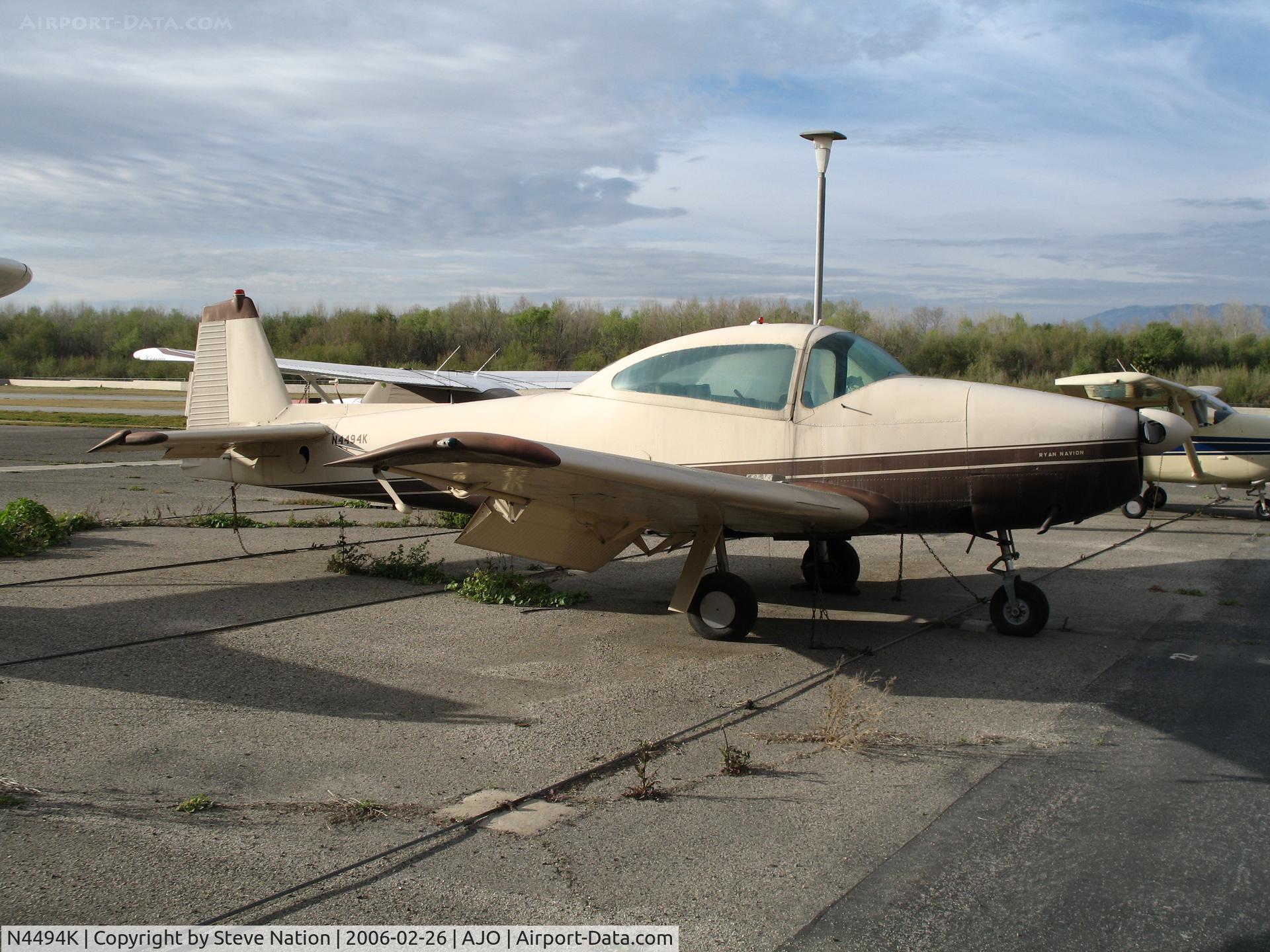 N4494K, 1948 Ryan Navion A C/N NAV-4-1494, 1948 Ryan Navion A visiting from Nevada @ Corona Municipal Airport, CA