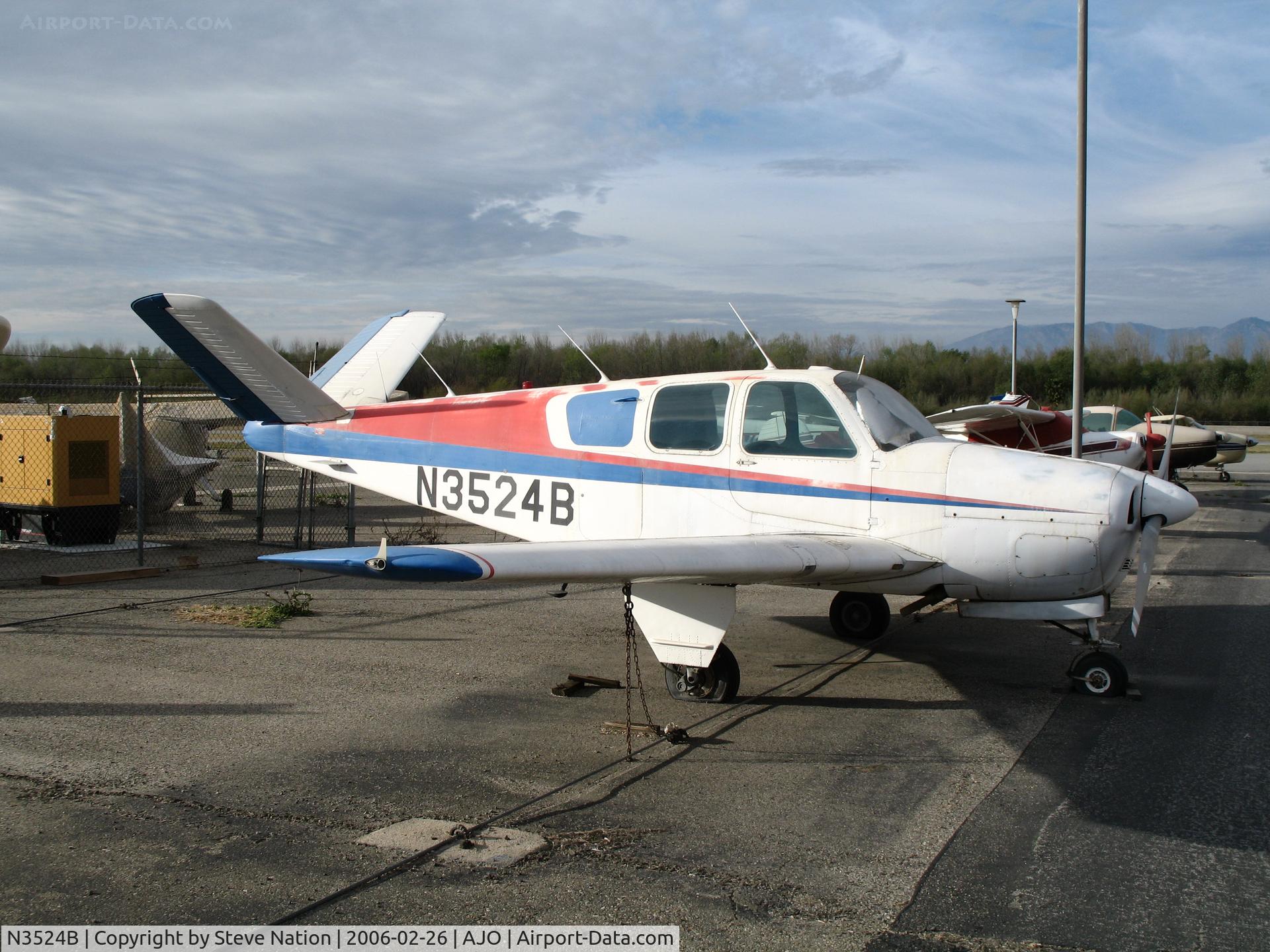 N3524B, 1954 Beech E35 C/N D-3741, 1954 Beech E35 @ Corona Municipal Airport, CA