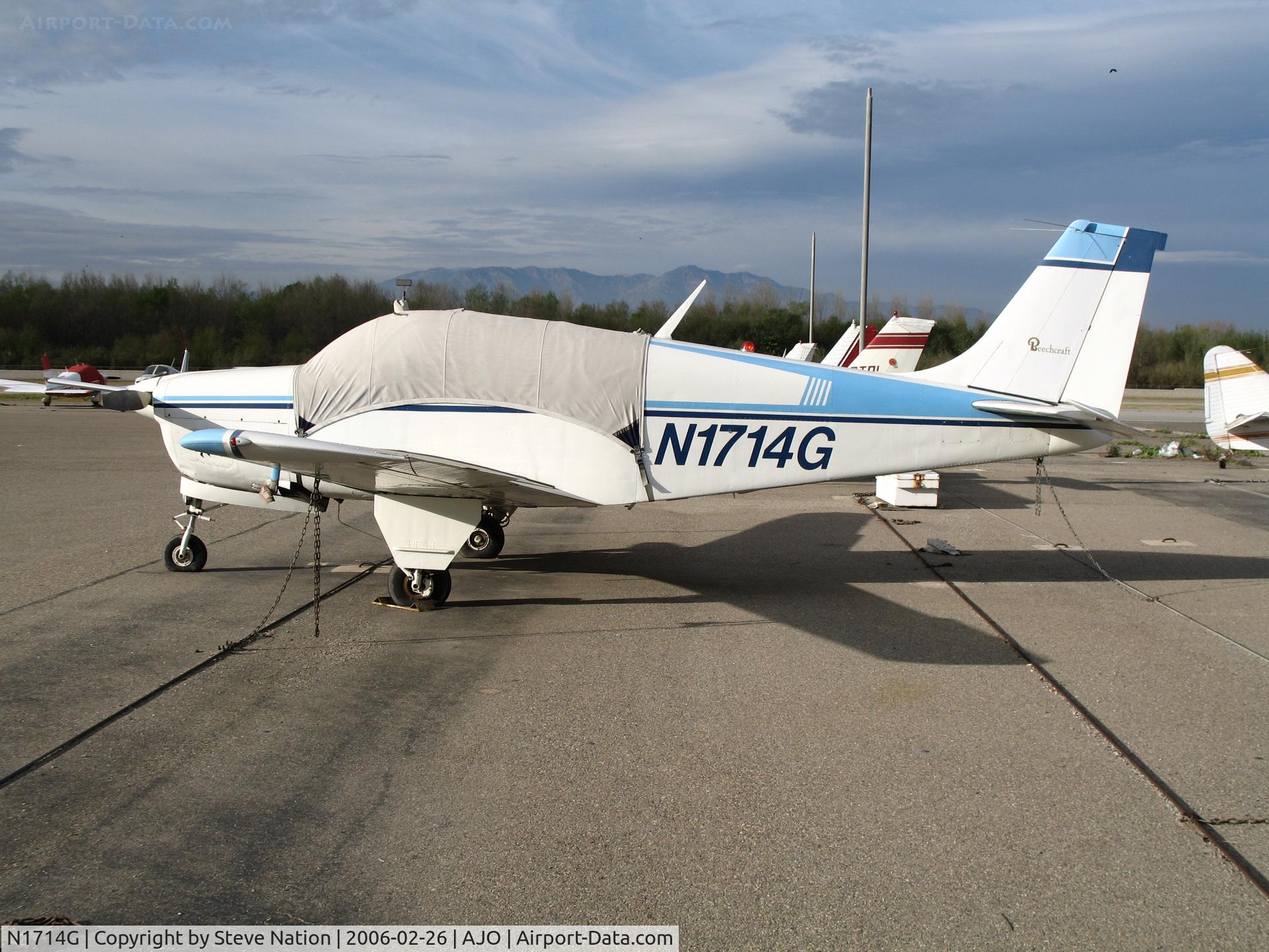 N1714G, 1962 Beech 35-B33 Debonair C/N CD-482, 1962 Beech 35-B33 with cockpit cover @ Corona Municipal Airport, CA