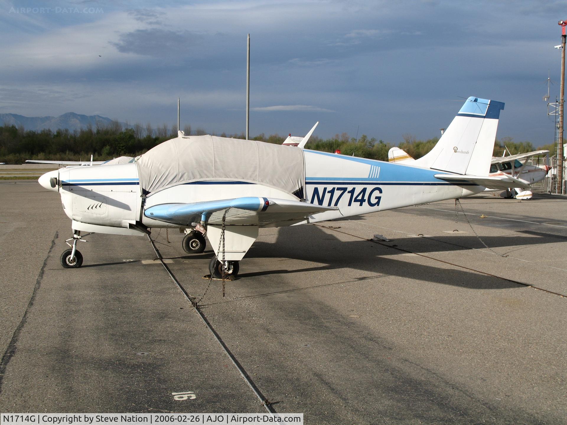 N1714G, 1962 Beech 35-B33 Debonair C/N CD-482, 1962 Beech 35-B33 with cockpit cover @ Corona Municipal Airport, CA