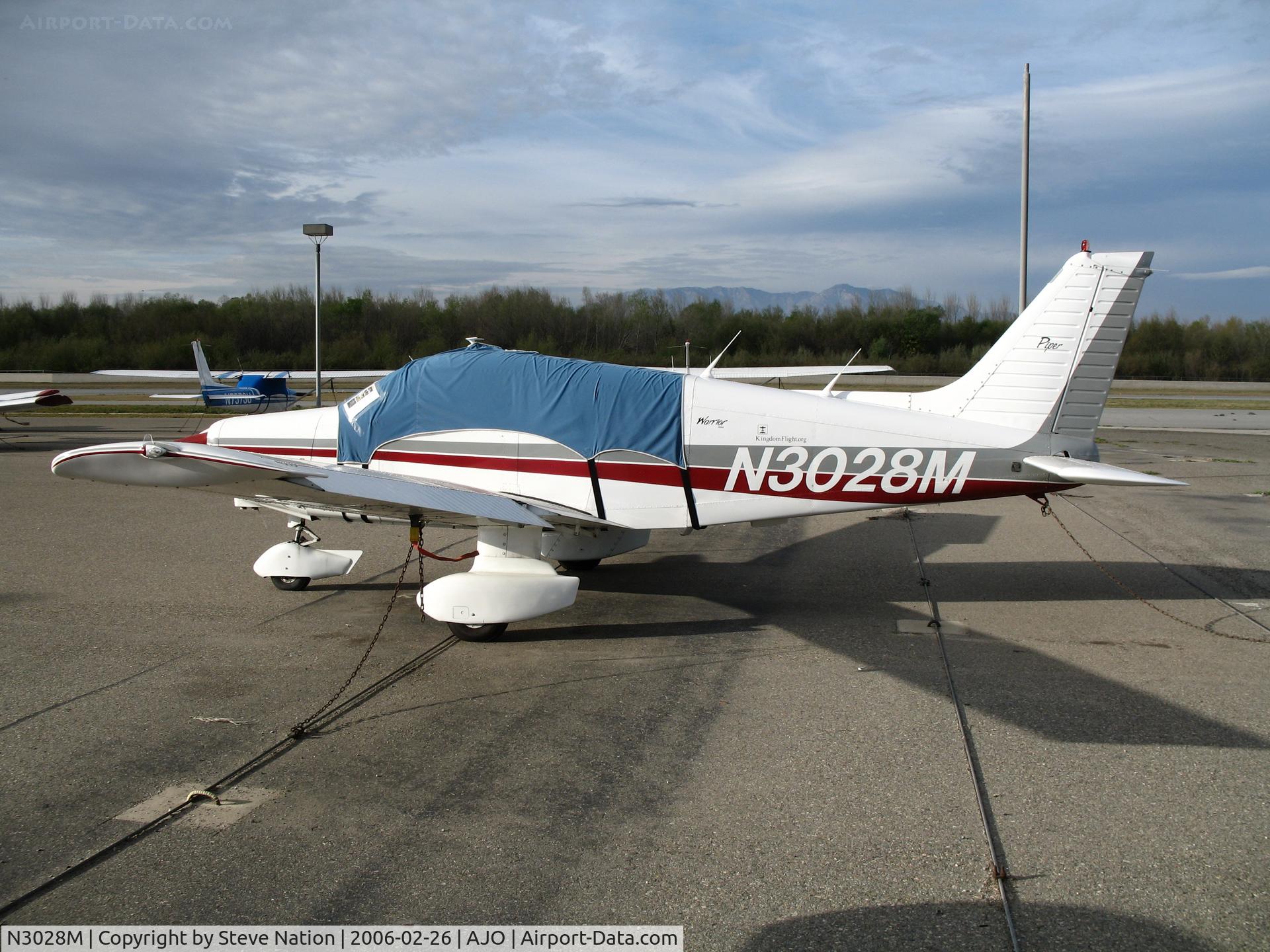 N3028M, 1978 Piper PA-28-161 C/N 28-7816397, 1978 Piper PA-28-161 with cockpit cover visiting from Ukiah @ Corona Municipal Airport, CA