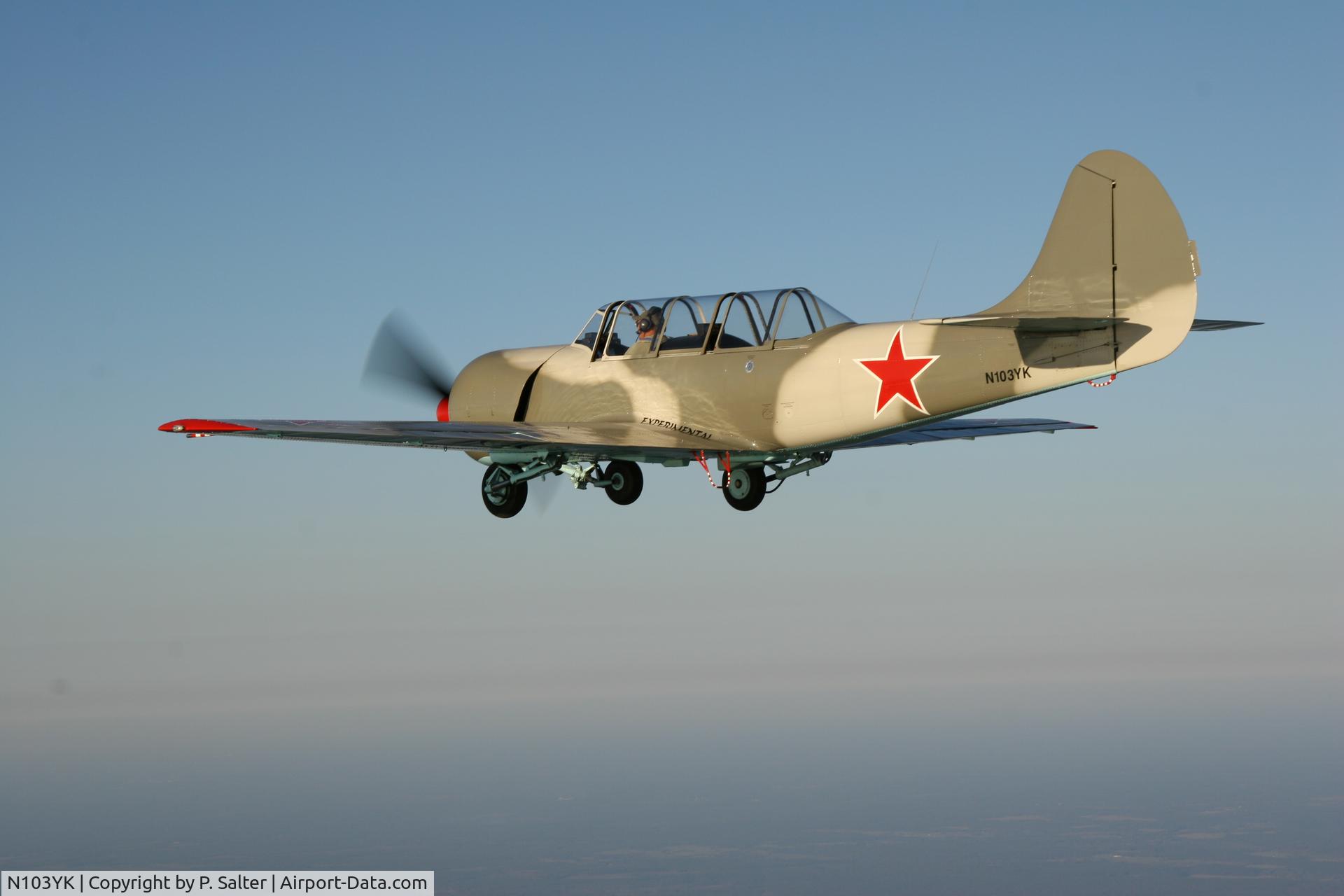 N103YK, 1981 Yakovlev Yak-52 C/N 811506, Yak over Texas
