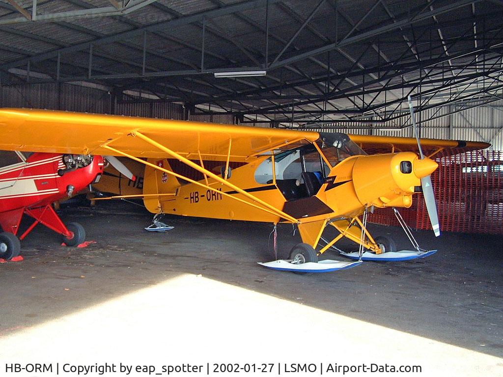 HB-ORM, 1960 Piper PA-18-150 Super Cub C/N 18-7478, waiting in hangar for spring-sun