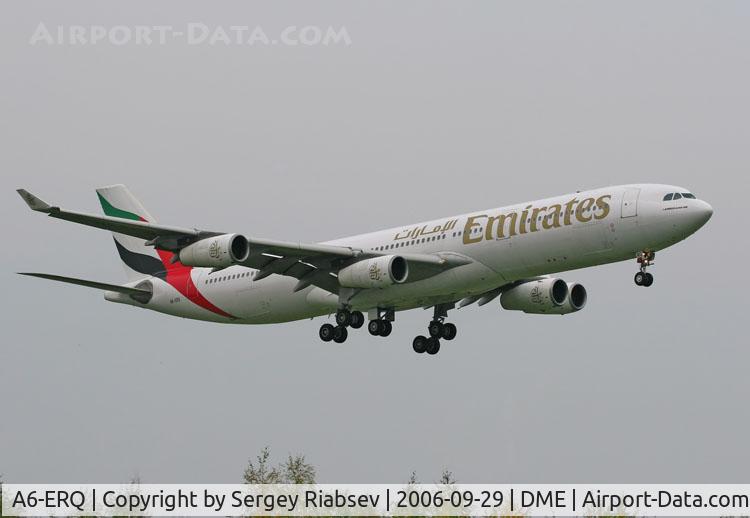A6-ERQ, 1997 Airbus A340-313X C/N 190, Taken at DME