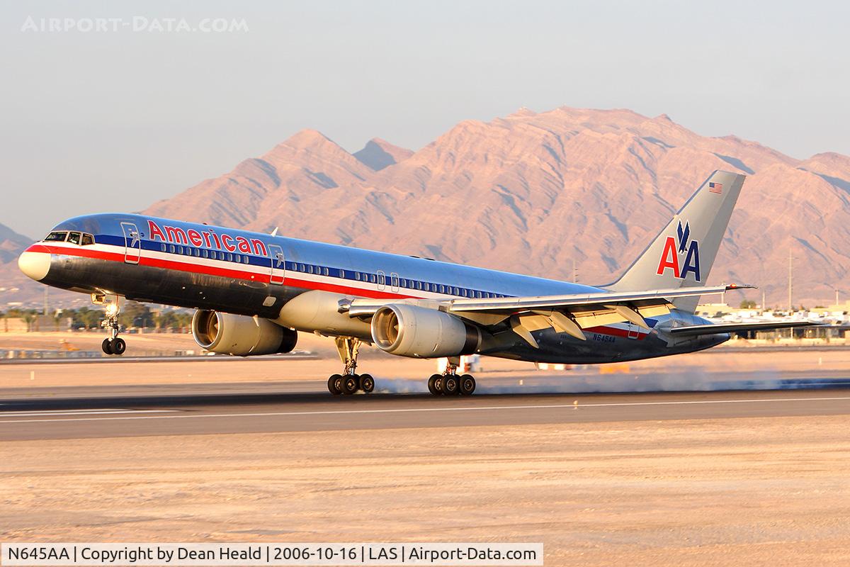 N645AA, 1991 Boeing 757-223 C/N 24603, American Airlines N645AA (FLT AAL1417) from Chicago Ohare Int'l (KORD) touching down on RWY 25L.
