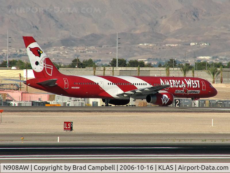 N908AW, 1989 Boeing 757-2G7 C/N 24233, America West Airlines - 'Arizona Cardinals' / 1989 Boeing 757-2G7