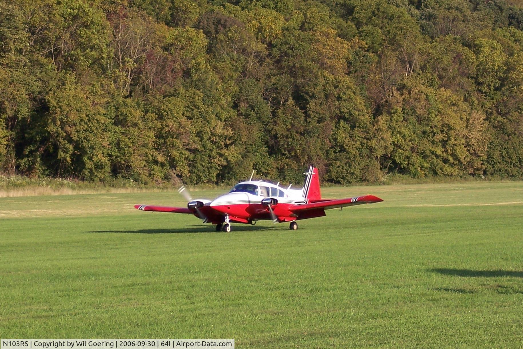 N103RS, 1957 Piper PA-23 Aztec C/N 23-1165, Touchdown at Lee Bottom