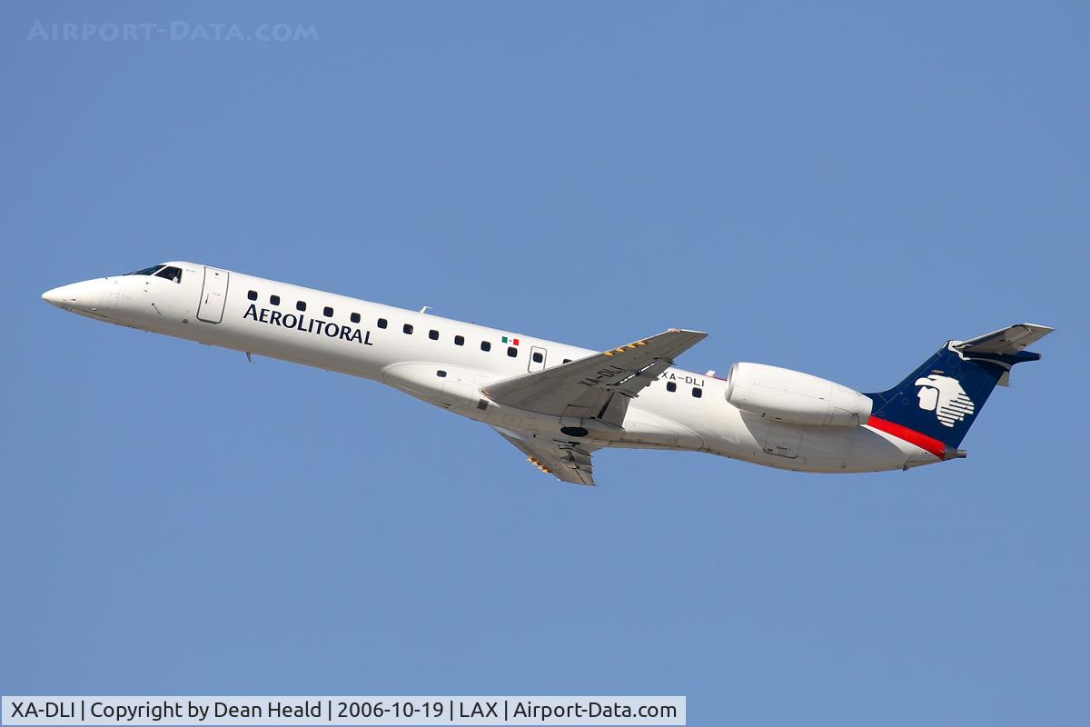 XA-DLI, 2005 Embraer ERJ-145ER (EMB-145ER) C/N 14500852, Aerolitoral XA-DLI (FLT SLI2059) climbing out from RWY 25R.