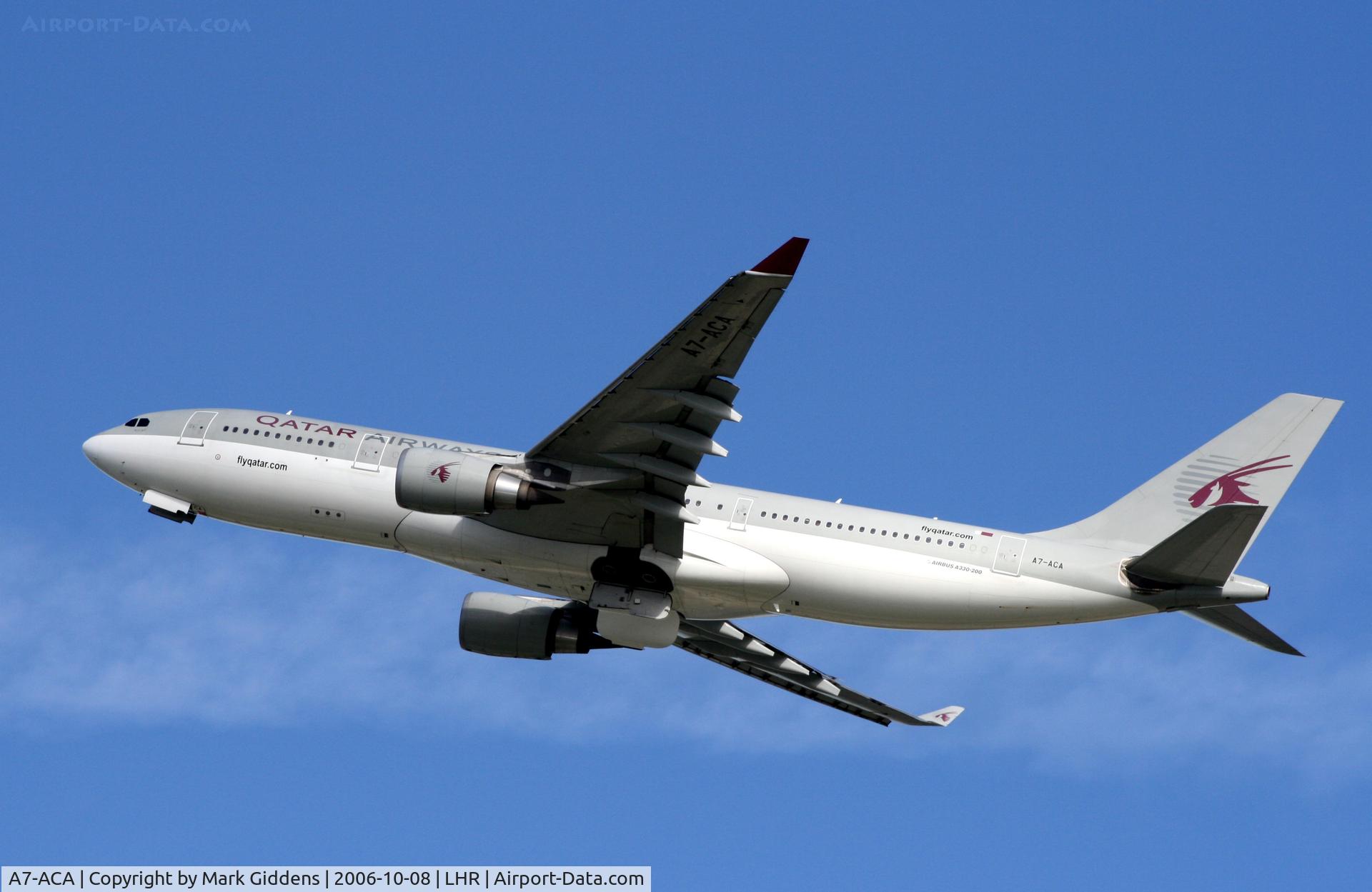 A7-ACA, 2002 Airbus A330-203 C/N 473, Departing from London Heathrow