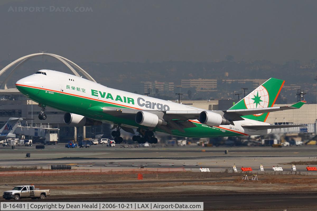 B-16481, Boeing 747-45EF (SCD) C/N 30607, EVA Air Cargo B-16481 (FLT EVA601) departing RWY 25R enroute to Chiang Kai Shek Int'l (RCTP).