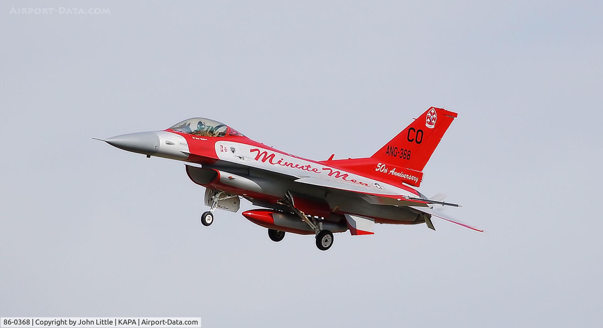 86-0368, 1986 General Dynamics F-16C Fighting Falcon C/N 5C-474, KAPA Fly-By