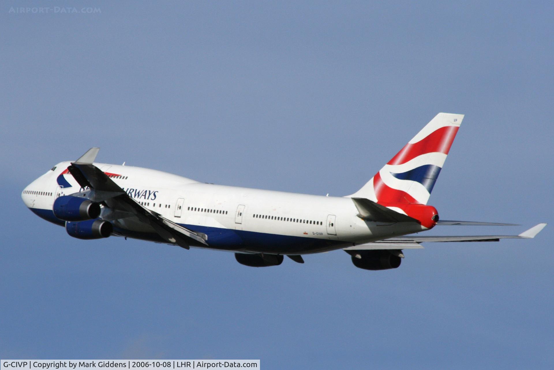 G-CIVP, 1998 Boeing 747-436 C/N 28850, Departing from London Heathrow runway 27L
