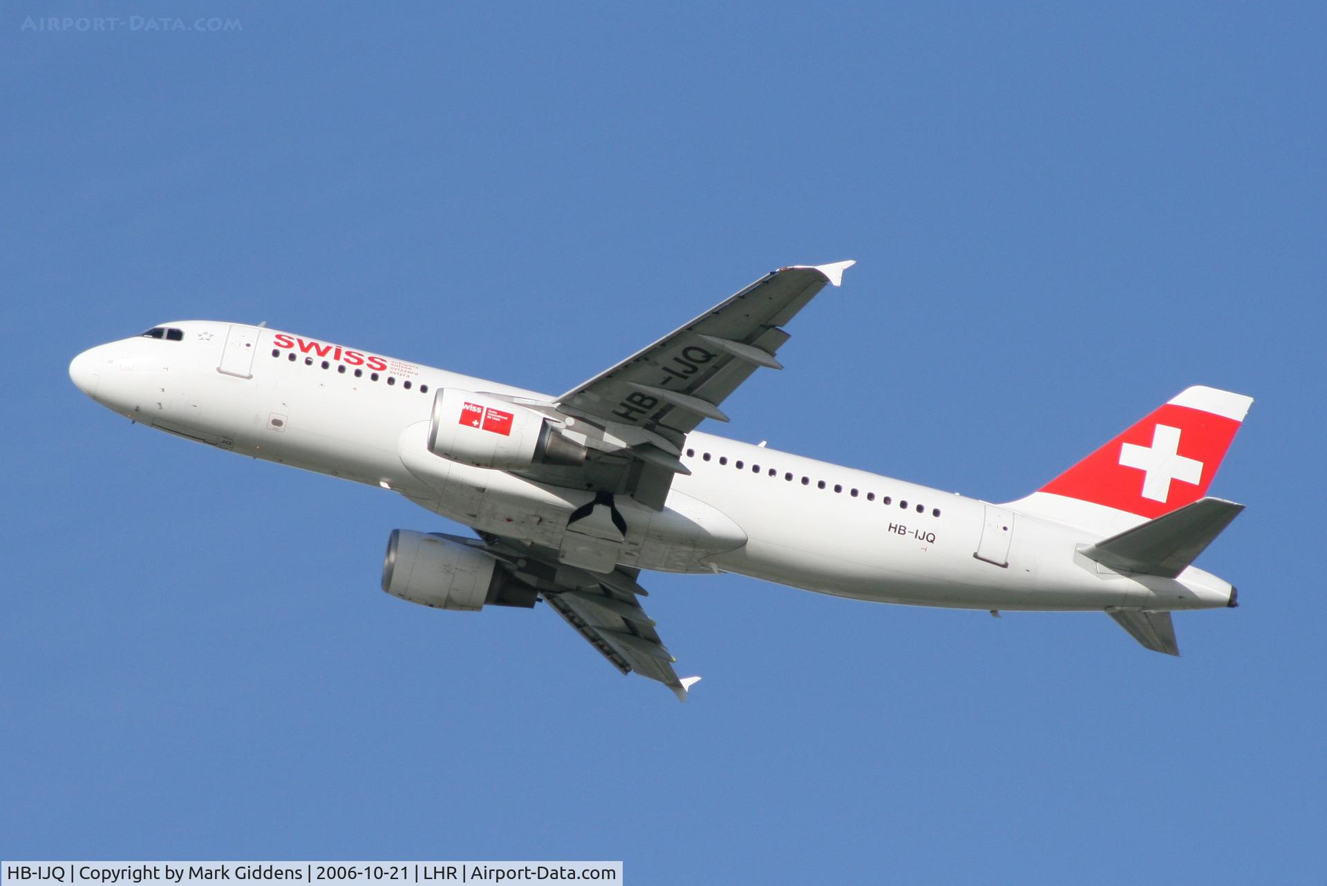 HB-IJQ, 1997 Airbus A320-214 C/N 701, Departing from London Heathrow runway 27L