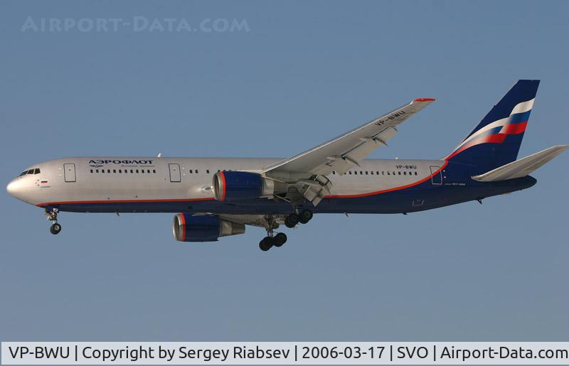 VP-BWU, 1991 Boeing 767-3T7ER C/N 25076, Aeroflot