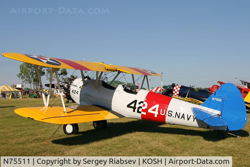 N75511, Boeing PT-17 Kaydet (A75N1) C/N 75-7581, EAA AirVenture 2005