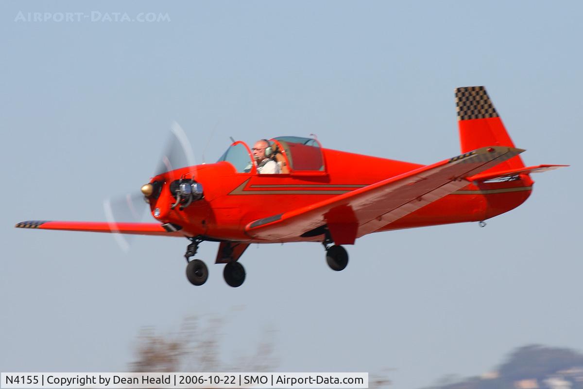 N4155, 1955 Mooney M-18C C/N 321, 1955 Mooney M-18C MITE N4155 high approach to RWY 21 at Santa Monica Municipal Airport (KSMO) - Santa Monica, California.