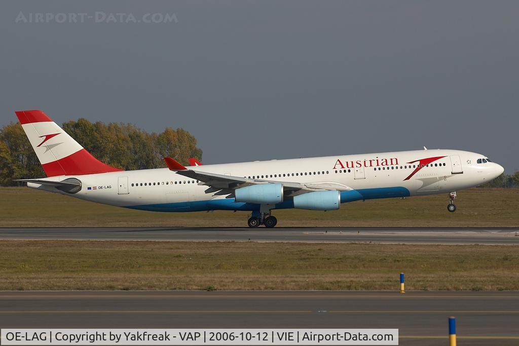 OE-LAG, 1995 Airbus A340-212 C/N 075, Austrian Airlines Airbus 340-200