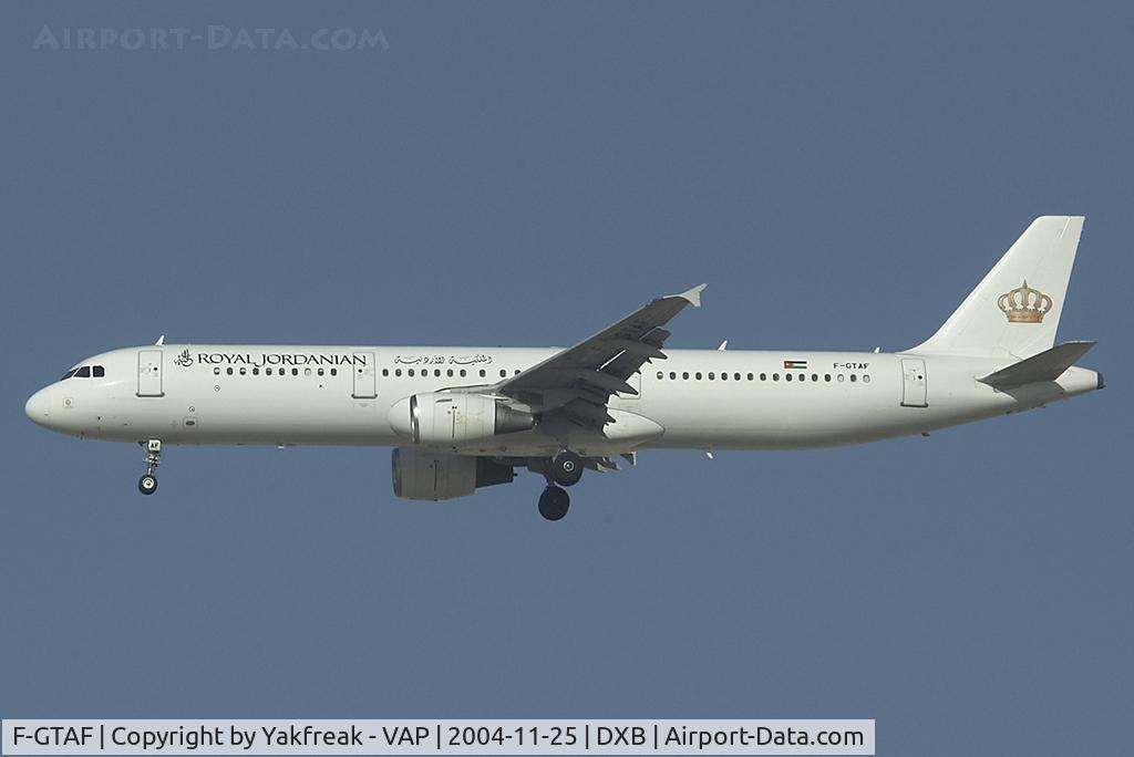 F-GTAF, 1998 Airbus A321-211 C/N 0761, Royal Jordanian Airbus 321