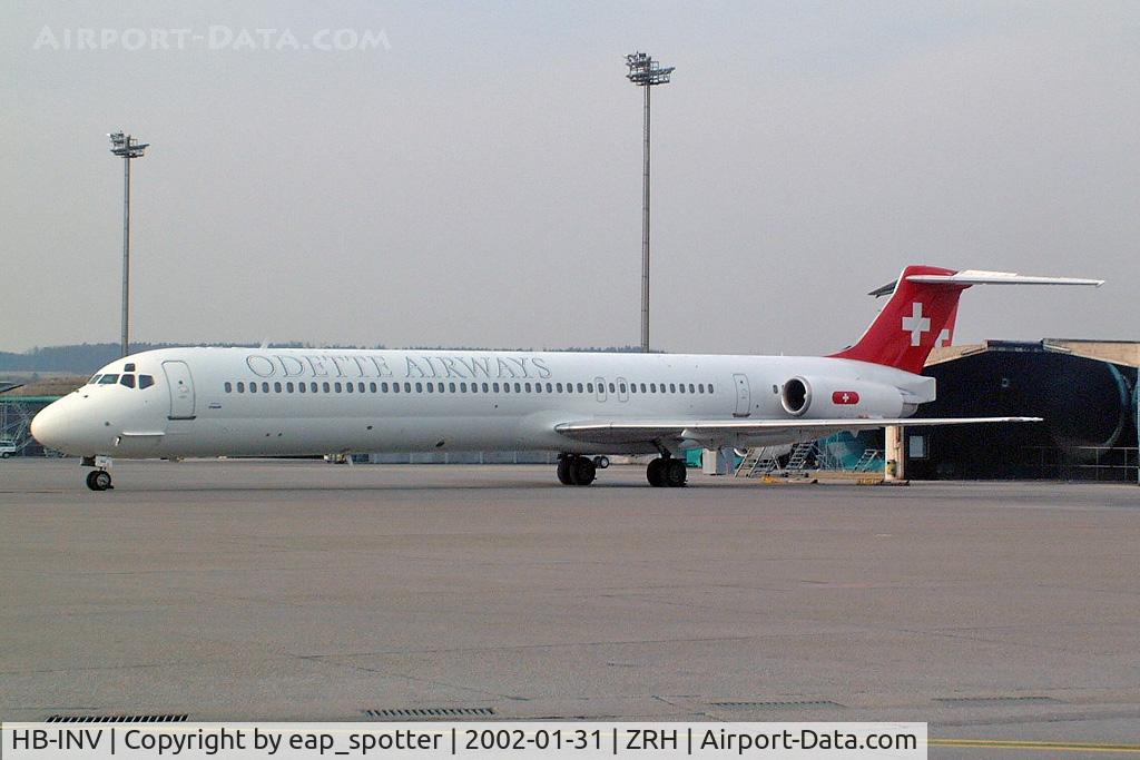 HB-INV, 1987 McDonnell Douglas MD-83 (DC-9-83) C/N 49359, in front of silencer - engine-tests