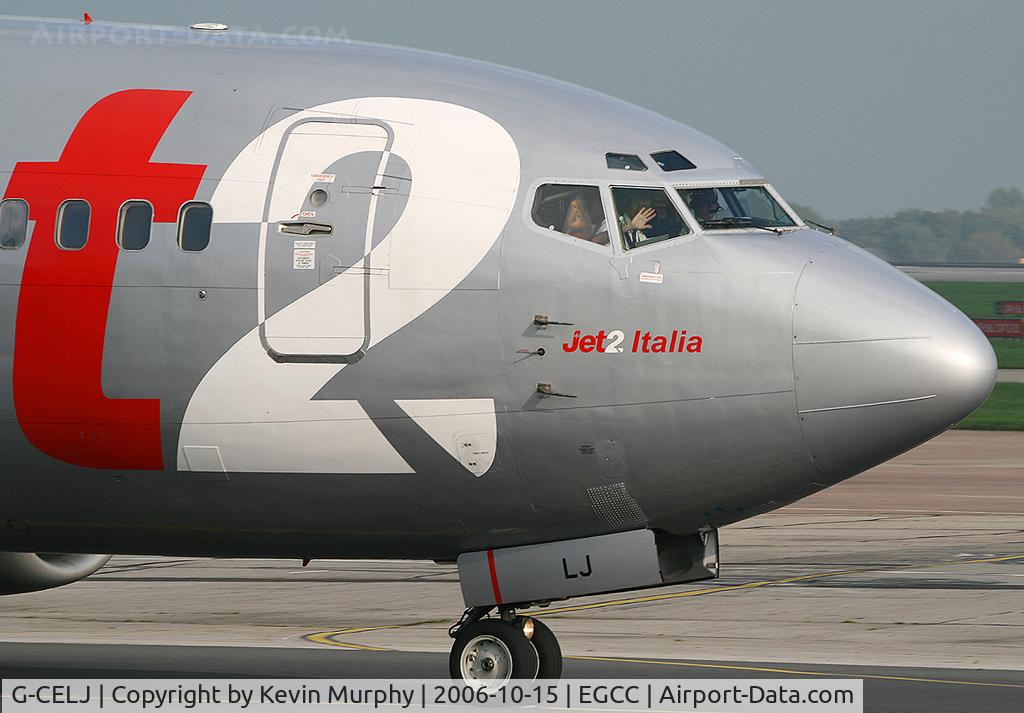 G-CELJ, 1986 Boeing 737-330 C/N 23529, Waving pilot
