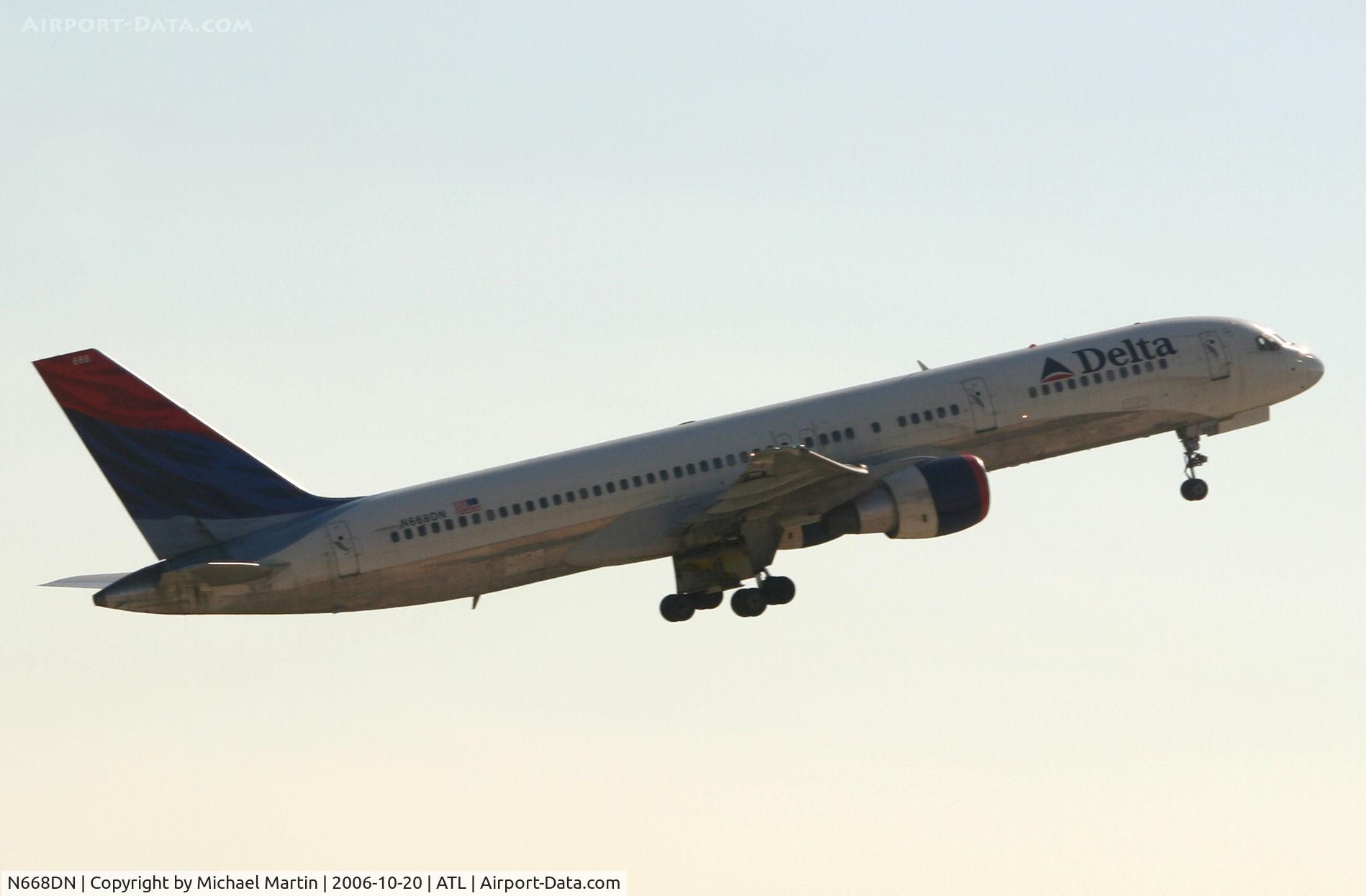 N668DN, 1991 Boeing 757-232 C/N 25141, Departing ATL for parts unknown!