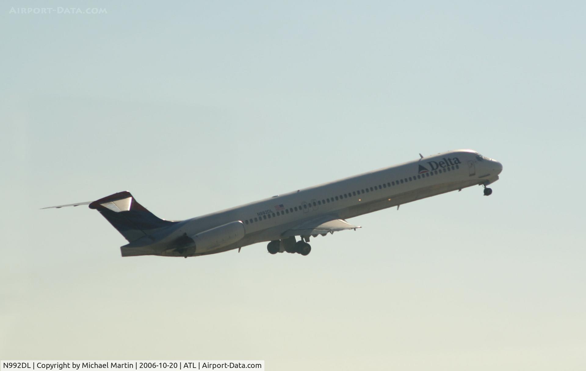 N992DL, 1991 McDonnell Douglas MD-88 C/N 53344, Departing ATL for parts unknown!