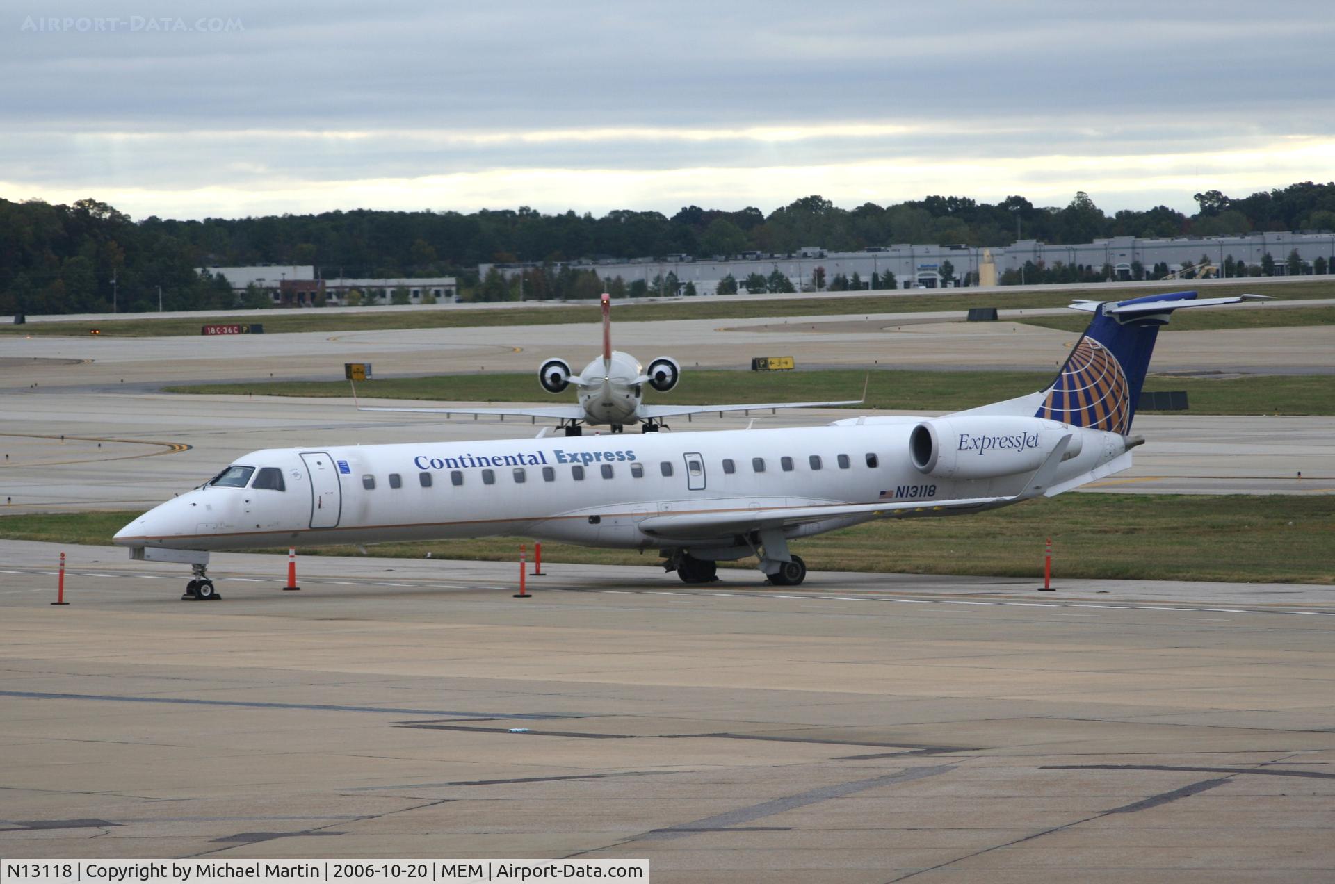 N13118, 2002 Embraer ERJ-145XR (EMB-145XR) C/N 145675, Tied down @ MEM