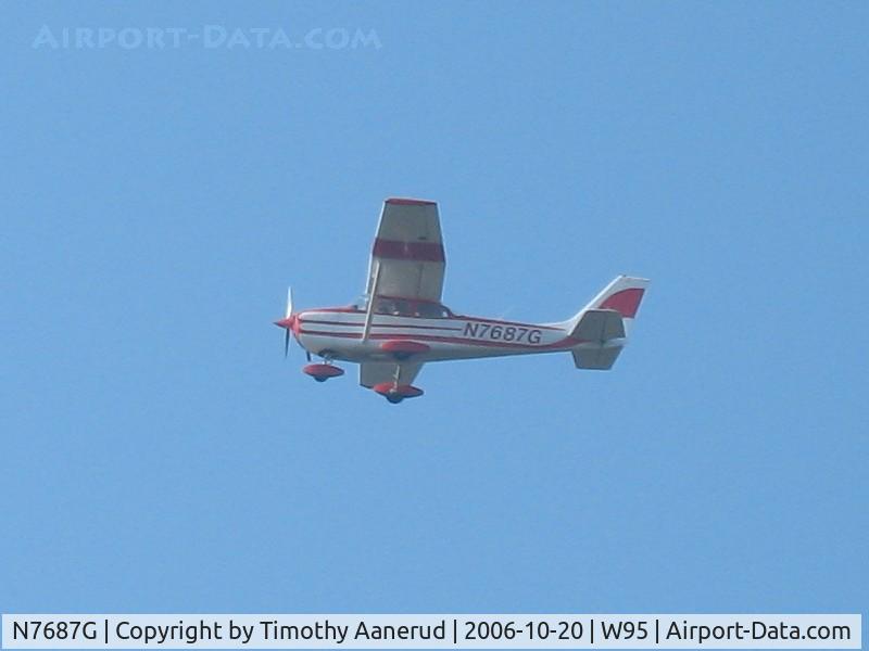 N7687G, 1970 Cessna 172L C/N 17259387, Arriving at Ocracoke Island Airport, taken from the wild ponies viewing area.