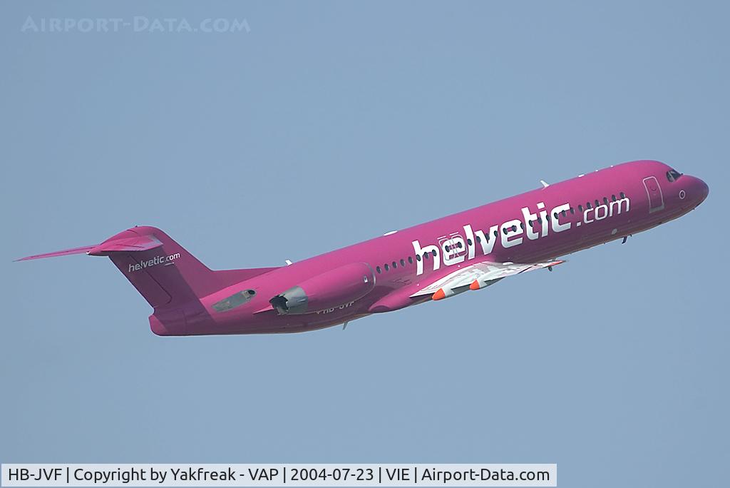 HB-JVF, 1993 Fokker 100 (F-28-0100) C/N 11466, Helvetic Fokker 100