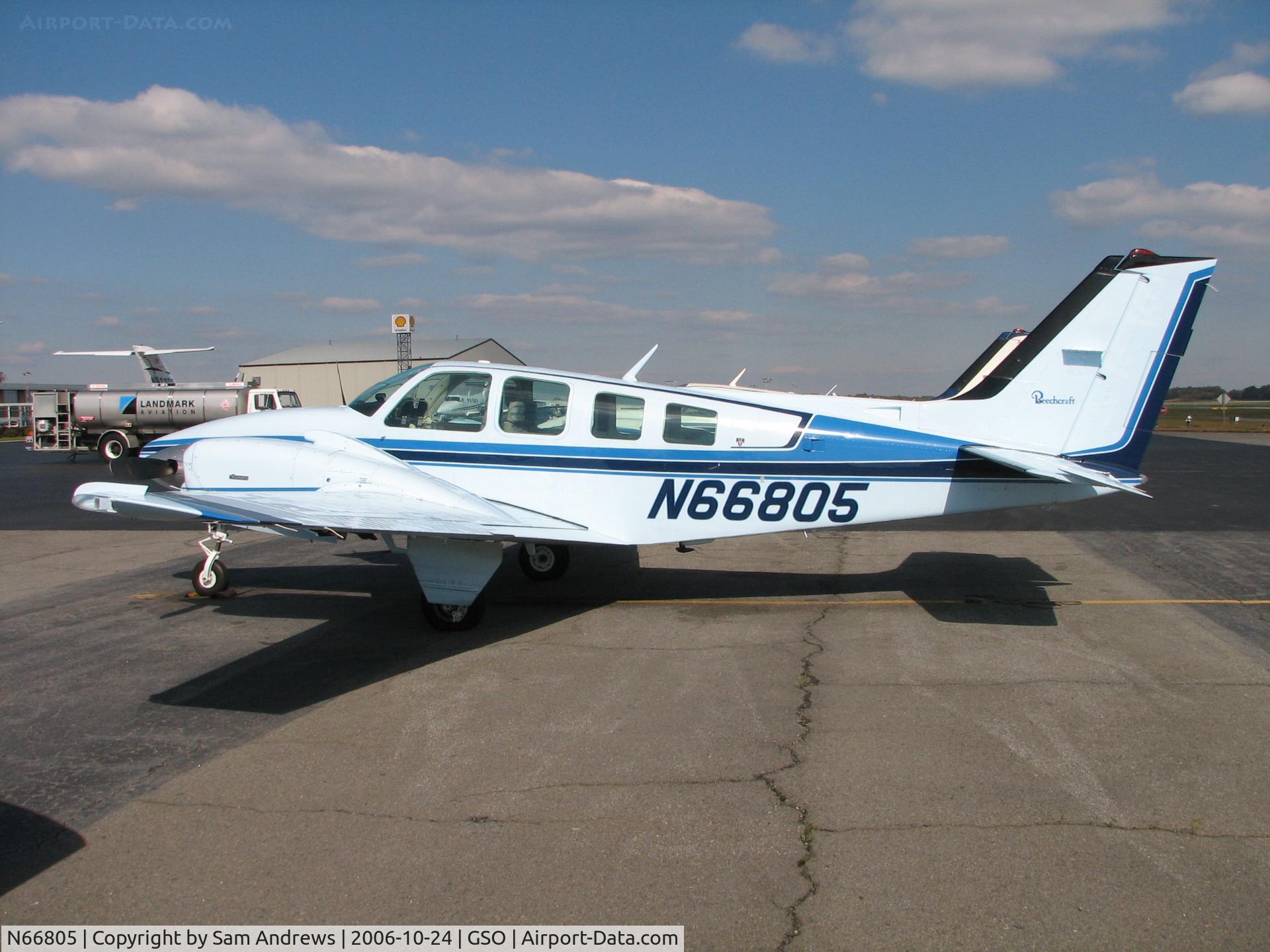 N66805, 1980 Beech 58 Baron C/N TH-1081, Parked at Landmark Aviation