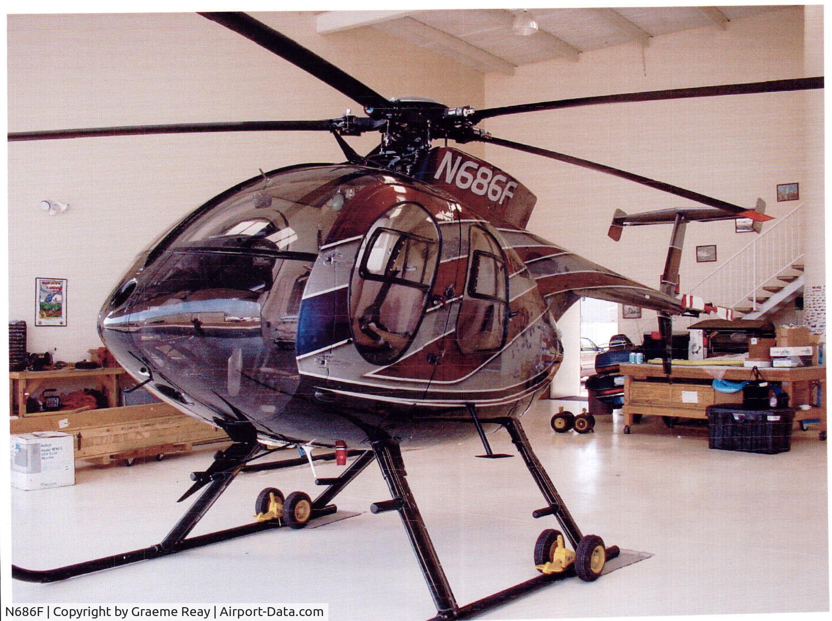 N686F, 1995 McDonnell Douglas 500-E C/N 0524E, At Utility Helicopters in 2002