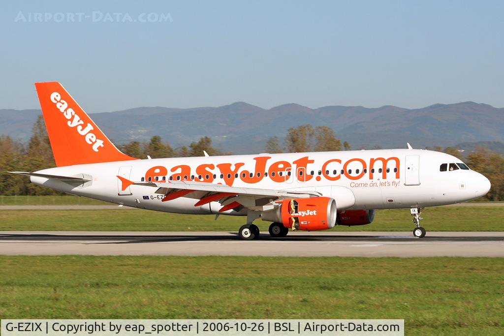 G-EZIX, 2005 Airbus A319-111 C/N 2605, inbound from LPL