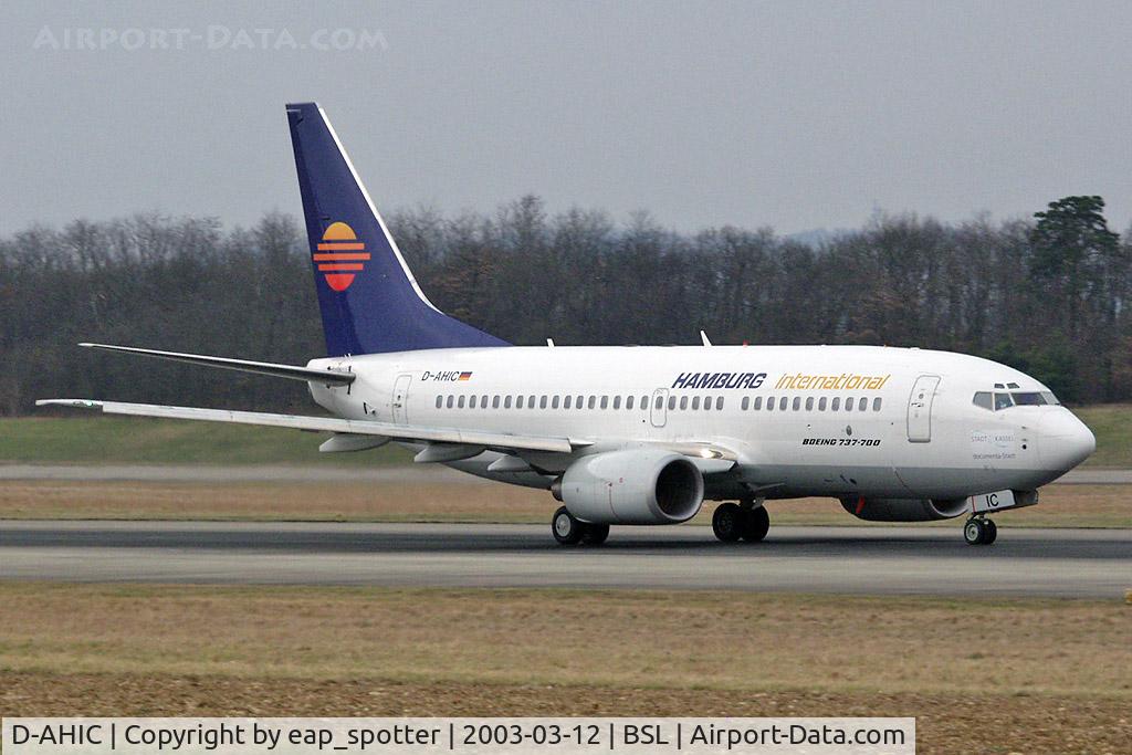 D-AHIC, 2001 Boeing 737-7BK C/N 30617, Hamburg International departing on runway 16